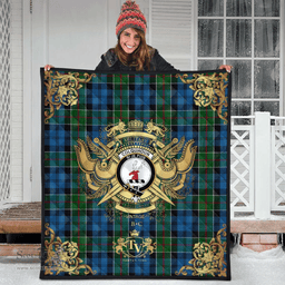 Scottish Colquhoun 02 Clan Tartan Quilt - Military Logo Style Scottish Plaid Tartan Plaid
