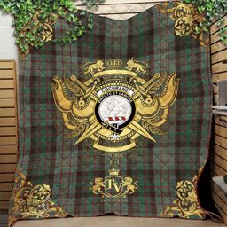 Scottish Cochrane Hunting Clan Tartan Quilt - Military Logo Style Scottish Plaid Tartan Plaid