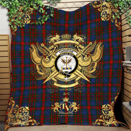Scottish Carnegie 02 Clan Tartan Quilt - Military Logo Style Scottish Plaid Tartan Plaid