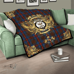 Scottish Carnegie 02 Clan Tartan Quilt - Military Logo Style Scottish Plaid Tartan Plaid