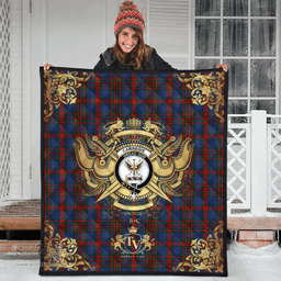Scottish Carnegie 02 Clan Tartan Quilt - Military Logo Style Scottish Plaid Tartan Plaid