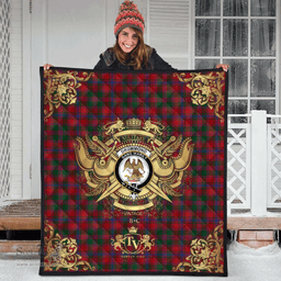 Scottish Drummond 02 Clan Tartan Quilt - Military Logo Style Scottish Plaid Tartan Plaid