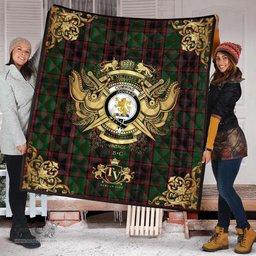 Scottish Cumming Buchan Hunting Clan Tartan Quilt - Military Logo Style Scottish Plaid Tartan Plaid