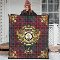 Scottish Cumming Hunting Modern Clan Tartan Quilt - Military Logo Style Scottish Plaid Tartan Plaid