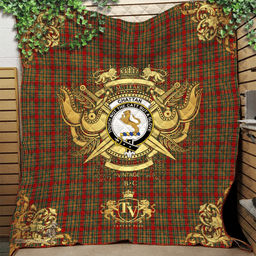 Scottish Chattan 02 Clan Tartan Quilt - Military Logo Style Scottish Plaid Tartan Plaid