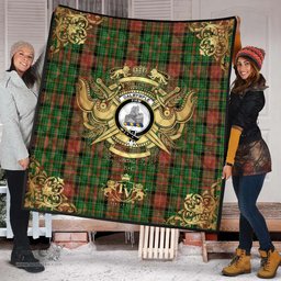Scottish Dalrymple of Castleton 02 Clan Tartan Quilt - Military Logo Style Scottish Plaid Tartan Plaid