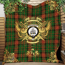 Scottish Dalrymple of Castleton 02 Clan Tartan Quilt - Military Logo Style Scottish Plaid Tartan Plaid