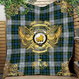 Scottish Campbell Dress 02 Clan Tartan Quilt - Military Logo Style Scottish Plaid Tartan Plaid