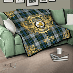 Scottish Campbell Dress 02 Clan Tartan Quilt - Military Logo Style Scottish Plaid Tartan Plaid