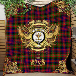 Scottish Carnegie Modern Clan Tartan Quilt - Military Logo Style Scottish Plaid Tartan Plaid