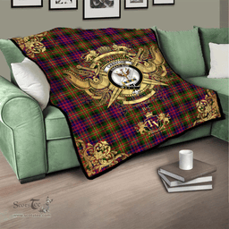 Scottish Carnegie Modern Clan Tartan Quilt - Military Logo Style Scottish Plaid Tartan Plaid