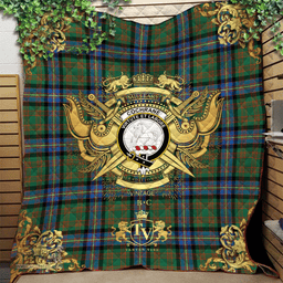 Scottish Cochrane Ancient Clan Tartan Quilt - Military Logo Style Scottish Plaid Tartan Plaid