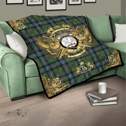 Scottish Cochrane Ancient Clan Tartan Quilt - Military Logo Style Scottish Plaid Tartan Plaid