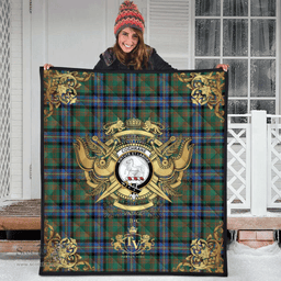 Scottish Cochrane Ancient Clan Tartan Quilt - Military Logo Style Scottish Plaid Tartan Plaid