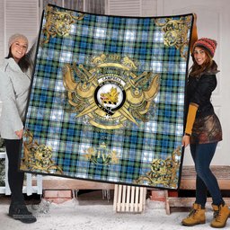 Scottish Campbell Dress Ancient Clan Tartan Quilt - Military Logo Style Scottish Plaid Tartan Plaid