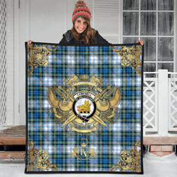 Scottish Campbell Dress Ancient Clan Tartan Quilt - Military Logo Style Scottish Plaid Tartan Plaid