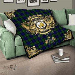 Scottish Campbell Modern Clan Tartan Quilt - Military Logo Style Scottish Plaid Tartan Plaid