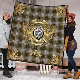 Scottish Buchanan Dress Clan Tartan Quilt - Military Logo Style Scottish Plaid Tartan Plaid