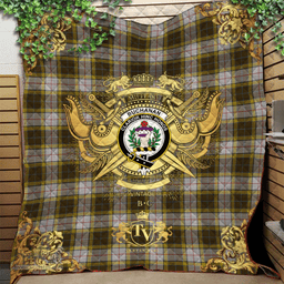 Scottish Buchanan Dress Clan Tartan Quilt - Military Logo Style Scottish Plaid Tartan Plaid
