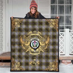 Scottish Buchanan Dress Clan Tartan Quilt - Military Logo Style Scottish Plaid Tartan Plaid