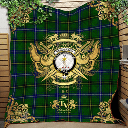 Scottish Henderson Modern Clan Tartan Quilt - Military Logo Style Scottish Plaid Tartan Plaid