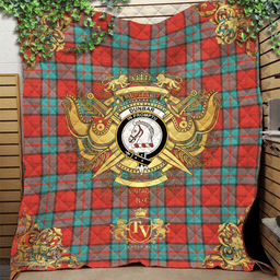 Scottish Dunbar Ancient Clan Tartan Quilt - Military Logo Style Scottish Plaid Tartan Plaid