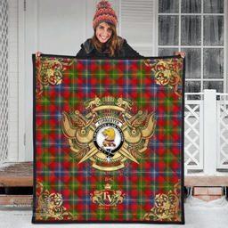 Scottish Forrester Clan Tartan Quilt - Military Logo Style Scottish Plaid Tartan Plaid