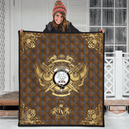 Scottish Jardine 01 Clan Tartan Quilt - Military Logo Style Scottish Plaid Tartan Plaid