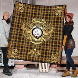 Scottish Jardine of Castlemilk Clan Tartan Quilt - Military Logo Style Scottish Plaid Tartan Plaid