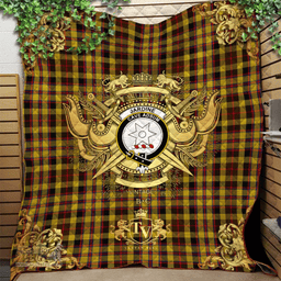 Scottish Jardine of Castlemilk Clan Tartan Quilt - Military Logo Style Scottish Plaid Tartan Plaid