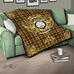 Scottish Jardine of Castlemilk Clan Tartan Quilt - Military Logo Style Scottish Plaid Tartan Plaid