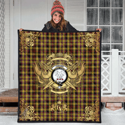 Scottish Jardine of Castlemilk Clan Tartan Quilt - Military Logo Style Scottish Plaid Tartan Plaid