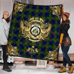 Scottish Dundas Modern 02 Clan Tartan Quilt - Military Logo Style Scottish Plaid Tartan Plaid
