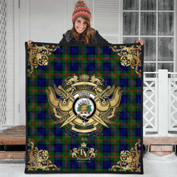 Scottish Dundas Modern 02 Clan Tartan Quilt - Military Logo Style Scottish Plaid Tartan Plaid