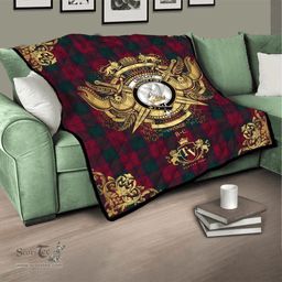 Scottish Lindsay 01 Clan Tartan Quilt - Military Logo Style Scottish Plaid Tartan Plaid