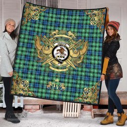 Scottish Graham of Montrose Ancient Clan Tartan Quilt - Military Logo Style Scottish Plaid Tartan Plaid
