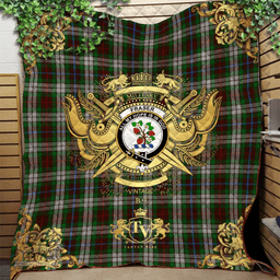 Scottish Fraser Hunting Dress Clan Tartan Quilt - Military Logo Style Scottish Plaid Tartan Plaid