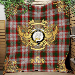 Scottish Lindsay Dress Red Clan Tartan Quilt - Military Logo Style Scottish Plaid Tartan Plaid