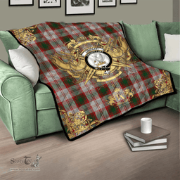 Scottish Lindsay Dress Red Clan Tartan Quilt - Military Logo Style Scottish Plaid Tartan Plaid