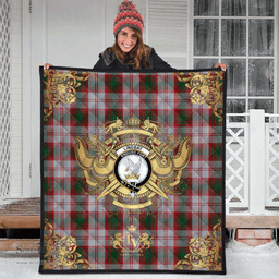 Scottish Lindsay Dress Red Clan Tartan Quilt - Military Logo Style Scottish Plaid Tartan Plaid