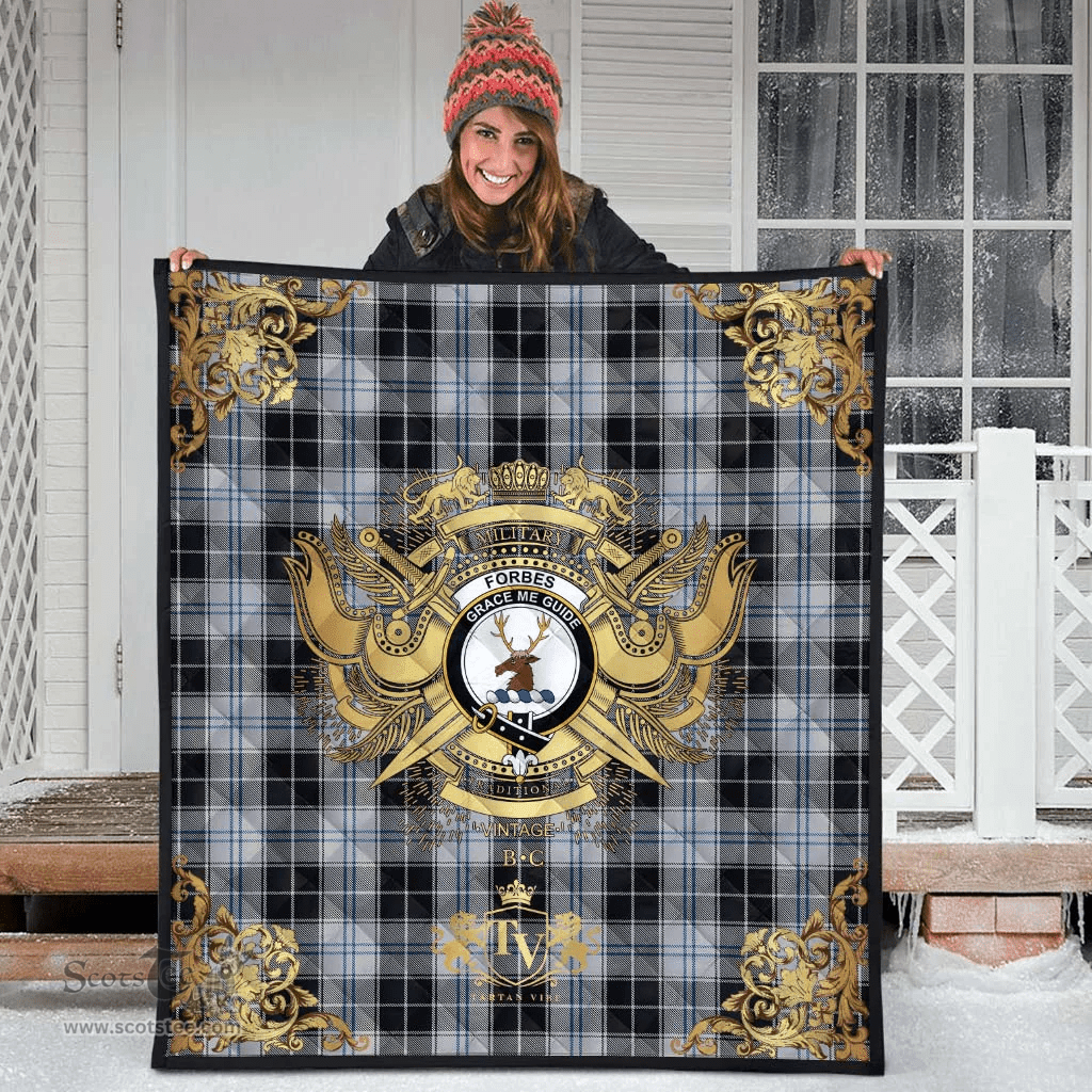 Scottish Forbes Dress Originaux Clan Tartan Quilt - Military Logo Style Scottish Plaid Tartan Plaid