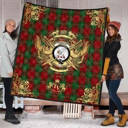 Scottish Lennox Clan Tartan Quilt - Military Logo Style Scottish Plaid Tartan Plaid