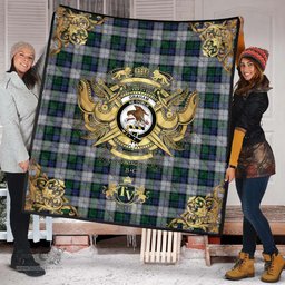 Scottish Graham Dress Clan Tartan Quilt - Military Logo Style Scottish Plaid Tartan Plaid