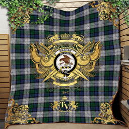 Scottish Graham Dress Clan Tartan Quilt - Military Logo Style Scottish Plaid Tartan Plaid