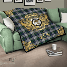 Scottish Graham Dress Clan Tartan Quilt - Military Logo Style Scottish Plaid Tartan Plaid