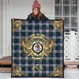 Scottish Graham Dress Clan Tartan Quilt - Military Logo Style Scottish Plaid Tartan Plaid