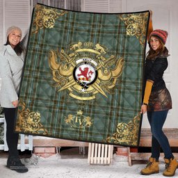 Scottish Kelly Dress Clan Tartan Quilt - Military Logo Style Scottish Plaid Tartan Plaid