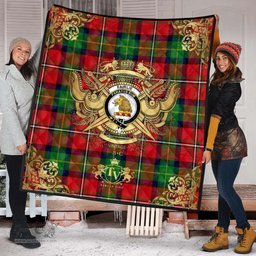 Scottish Fairlie Modern Clan Tartan Quilt - Military Logo Style Scottish Plaid Tartan Plaid