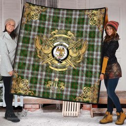 Scottish Hay White Dress Clan Tartan Quilt - Military Logo Style Scottish Plaid Tartan Plaid