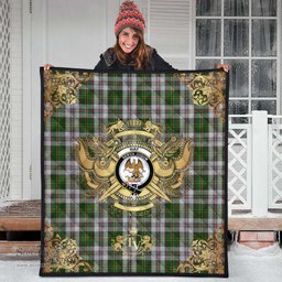 Scottish Hay White Dress Clan Tartan Quilt - Military Logo Style Scottish Plaid Tartan Plaid